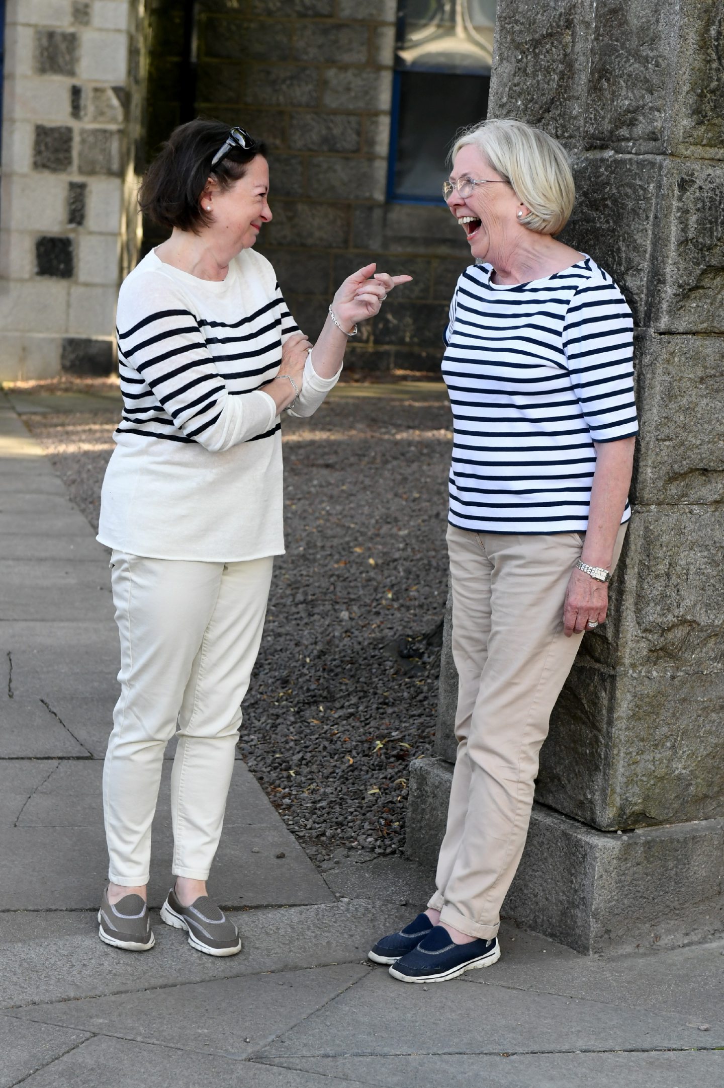 Clare Haggart and Liz Milne laughing