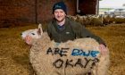 Fife farmer Ally Brunton helped to highlight the importance of mental health with a branded sheep.