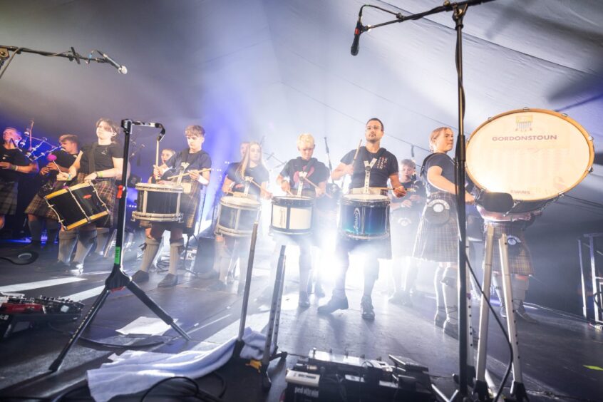 Pupils from Gordonstoun School joined Friday headliners, Skerryvore, on stage.