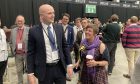 Aberdeen North MP Kirsty Blackman and Stephen Flynn, candidate for Aberdeen South, at the general election count 2024 at P&J Live.