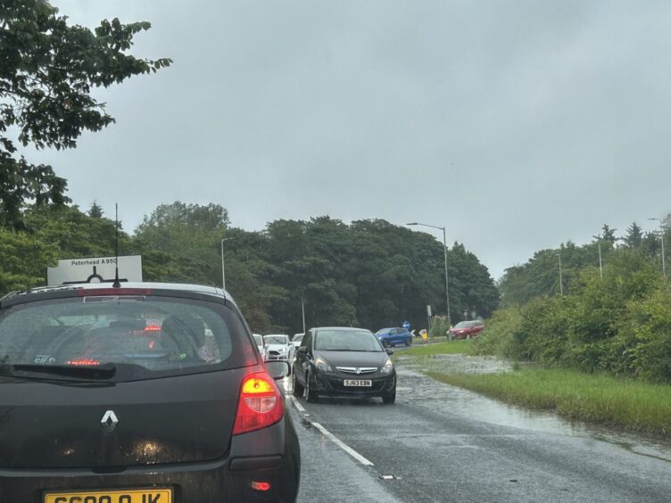 Flooding on road into Peterhead