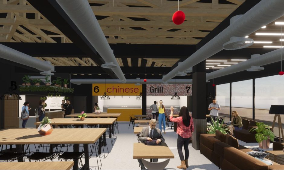 Design image showing the new Aberdeen beach food hall.