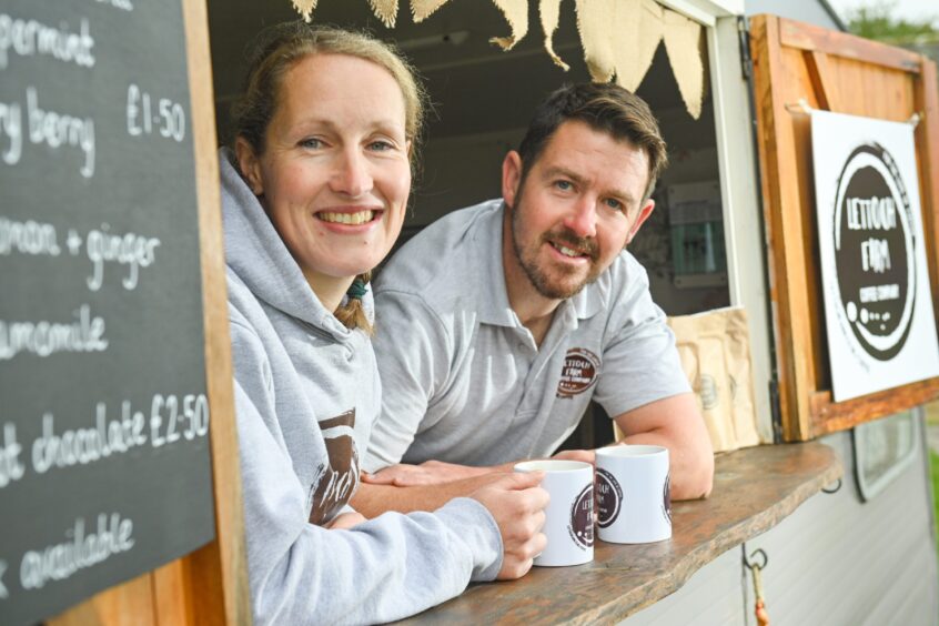 Caitlin and Pete of the Lettoch Farm Coffee Company.