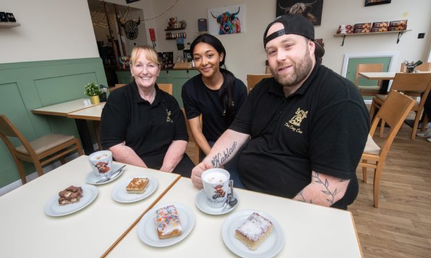 Beverly West with staff member Aaliyah McCloud and son (and head chef) Darren MacPherson. Images: Jason Hedges/DC Thomson