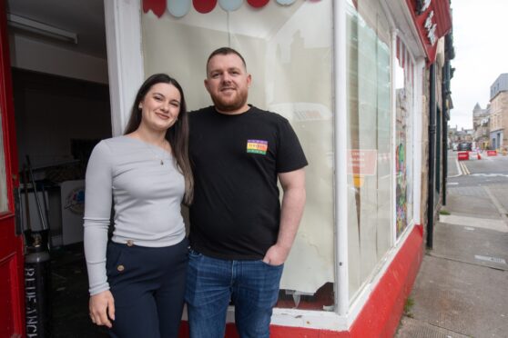 Florian and Vanessa Koci pictured outside the shop. Image: Jason Hedges/DC Thomson