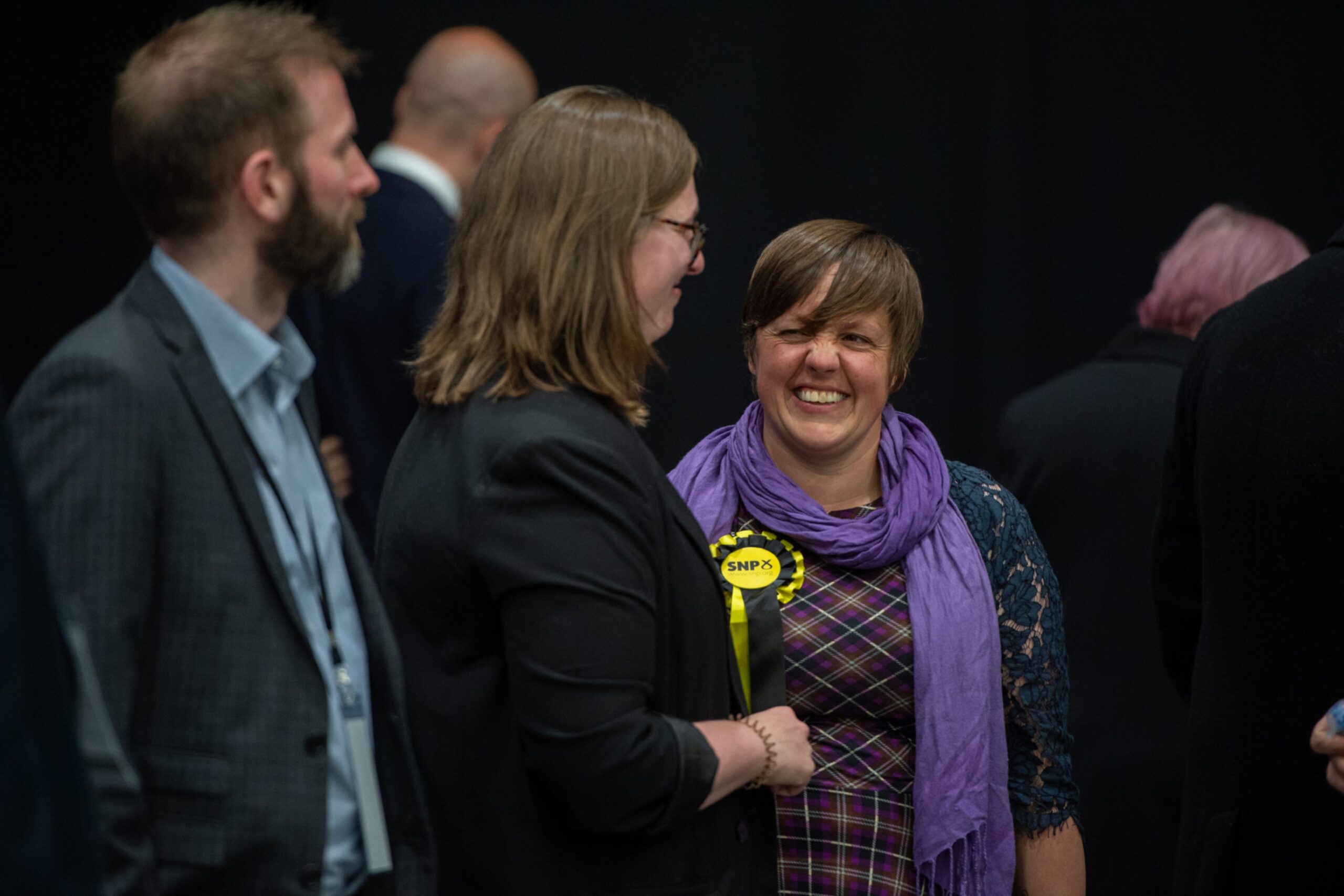 Aberdeen North MP Kirsty Blackman, right, with her election agent, Councillor Miranda Radley. Image: Kenny Elrick/DC Thomson