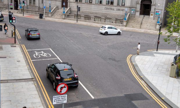 As well as the bus gates, the Aberdeen Etro was used to ban right turns out of Union Terrace onto Rosemount Viaduct. Image: Kenny Elrick/DC Thomson