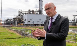 First Minister John Swinney at the site of the Acorn Project at the St Fergus Gas Terminal in Aberdeenshire. Image: Kenny Elrick/DC Thomson.