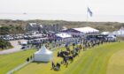 The driving range at the Staysure PGA Seniors Championship celebrity pro-am at Trump International Golf Links in 2024. Image: Kenny Elrick/DC Thomson