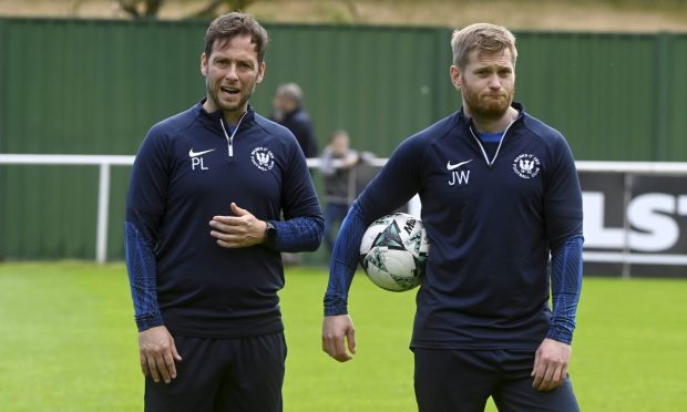 Banks o' Dee co-managers Paul Lawson, left, and Josh Winton, are hoping their game against Formartine United will go ahead.