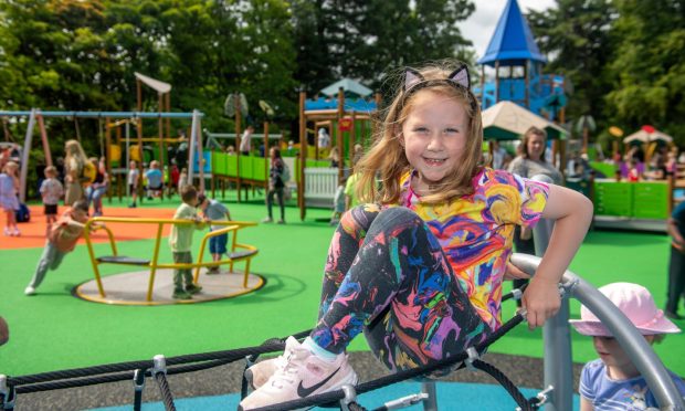 Little Alicia Lynch was among the many children who were all smiles as the brand new Hazlehead Park playground opened.