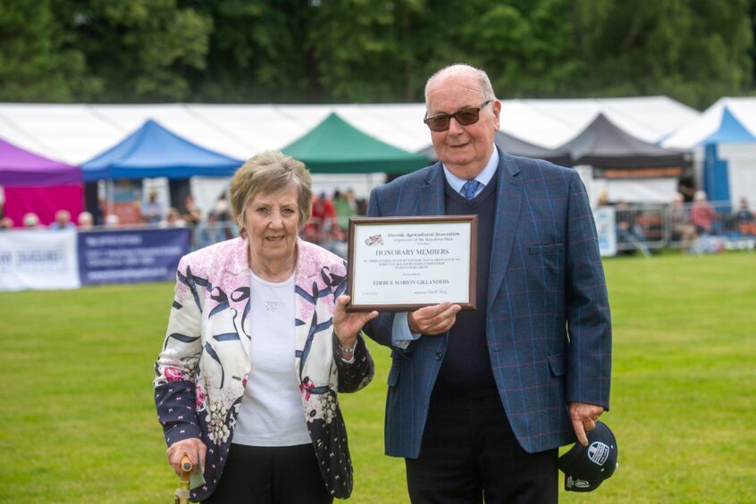 Marion and Eddie Gillanders with their honorary members' award.