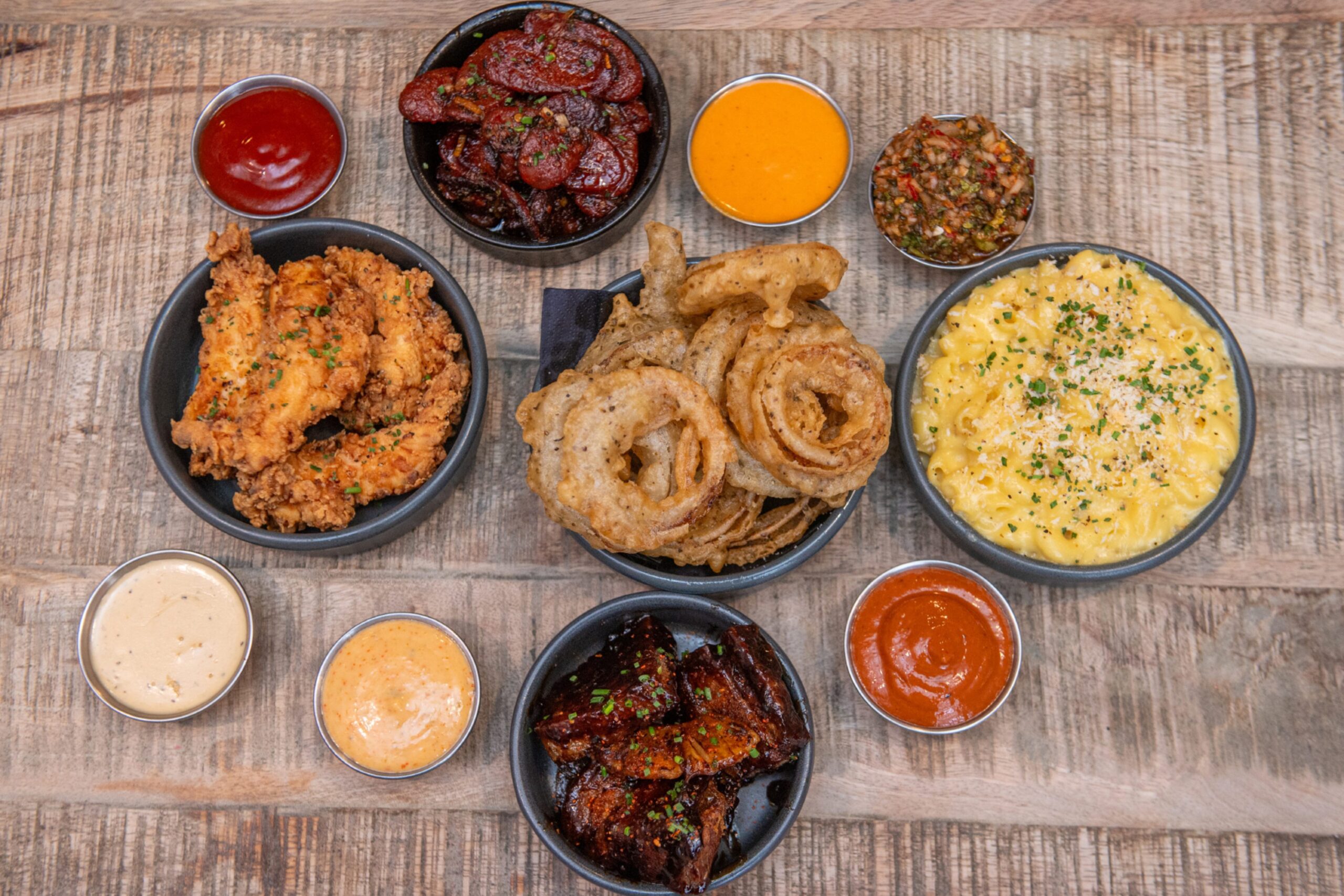 Dishes ordered at The Pig's Wings as part of the 5 small plates for £20 deal.