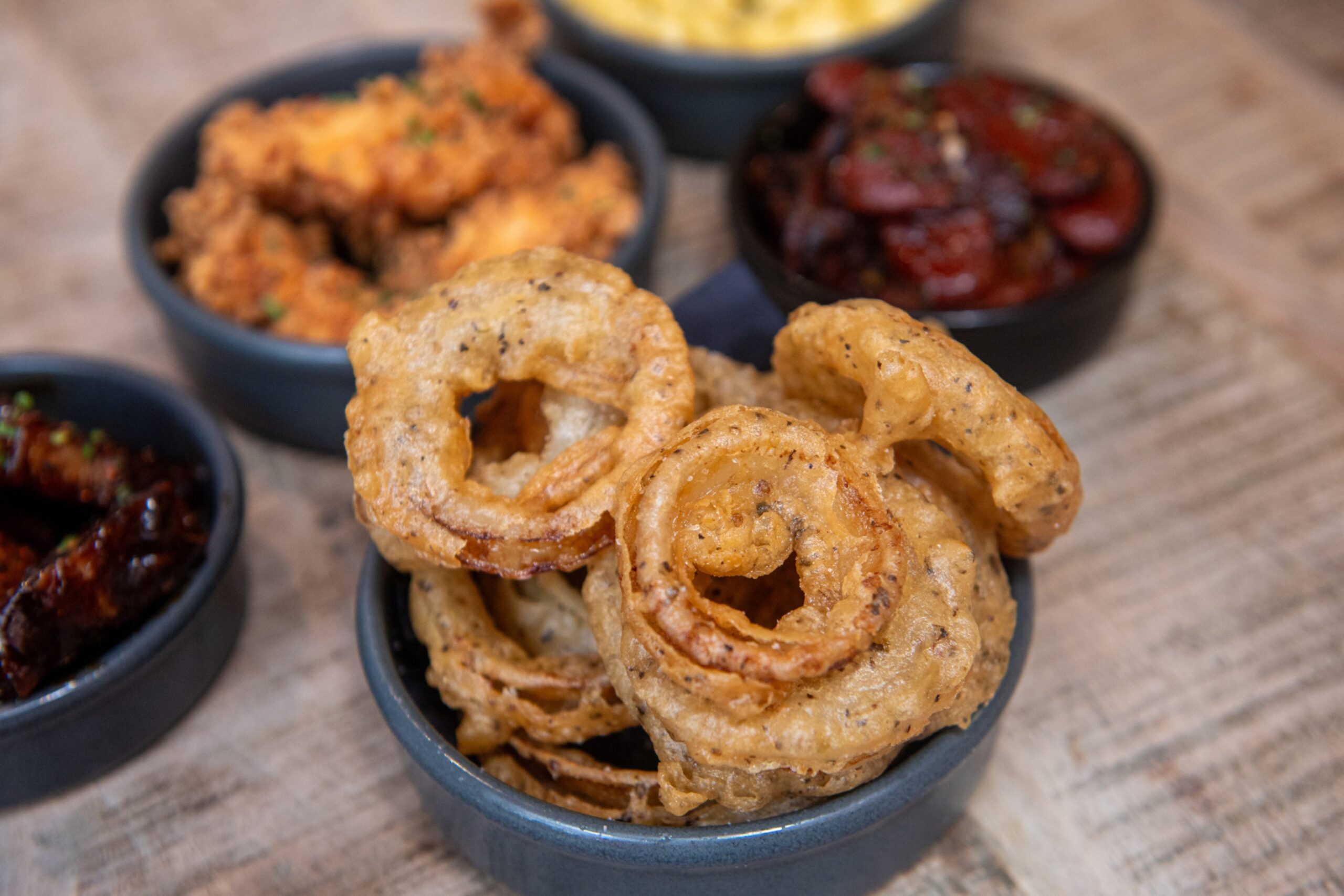 Onion rings at The Pig's Wings in Aberdeen.