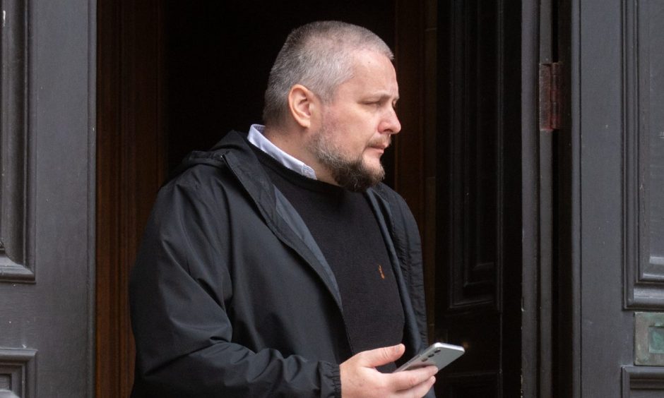 Barry Moir leaving Aberdeen sheriff court after being caught with indecent images