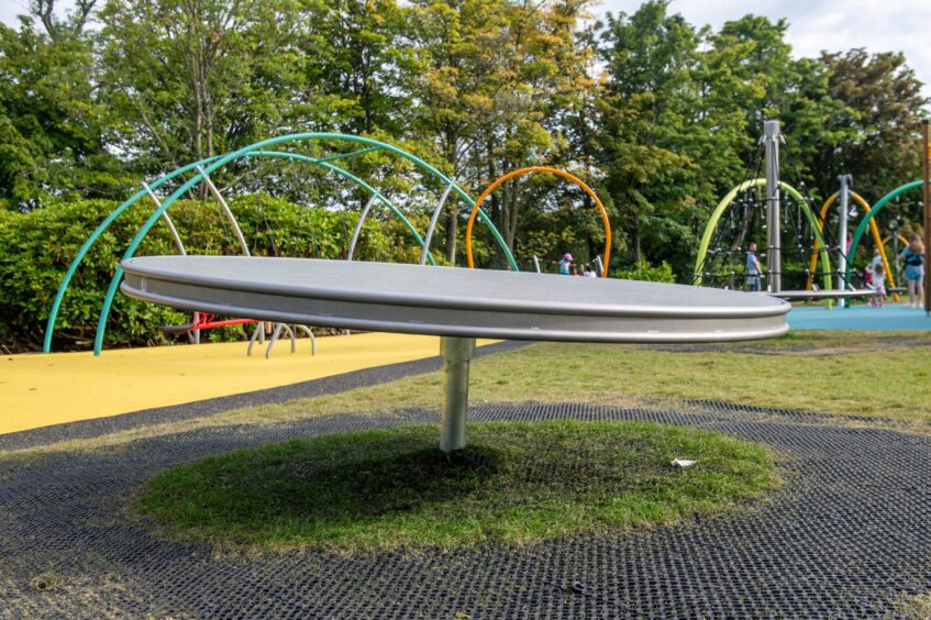 Metal roundabout at Hazlehead Park 