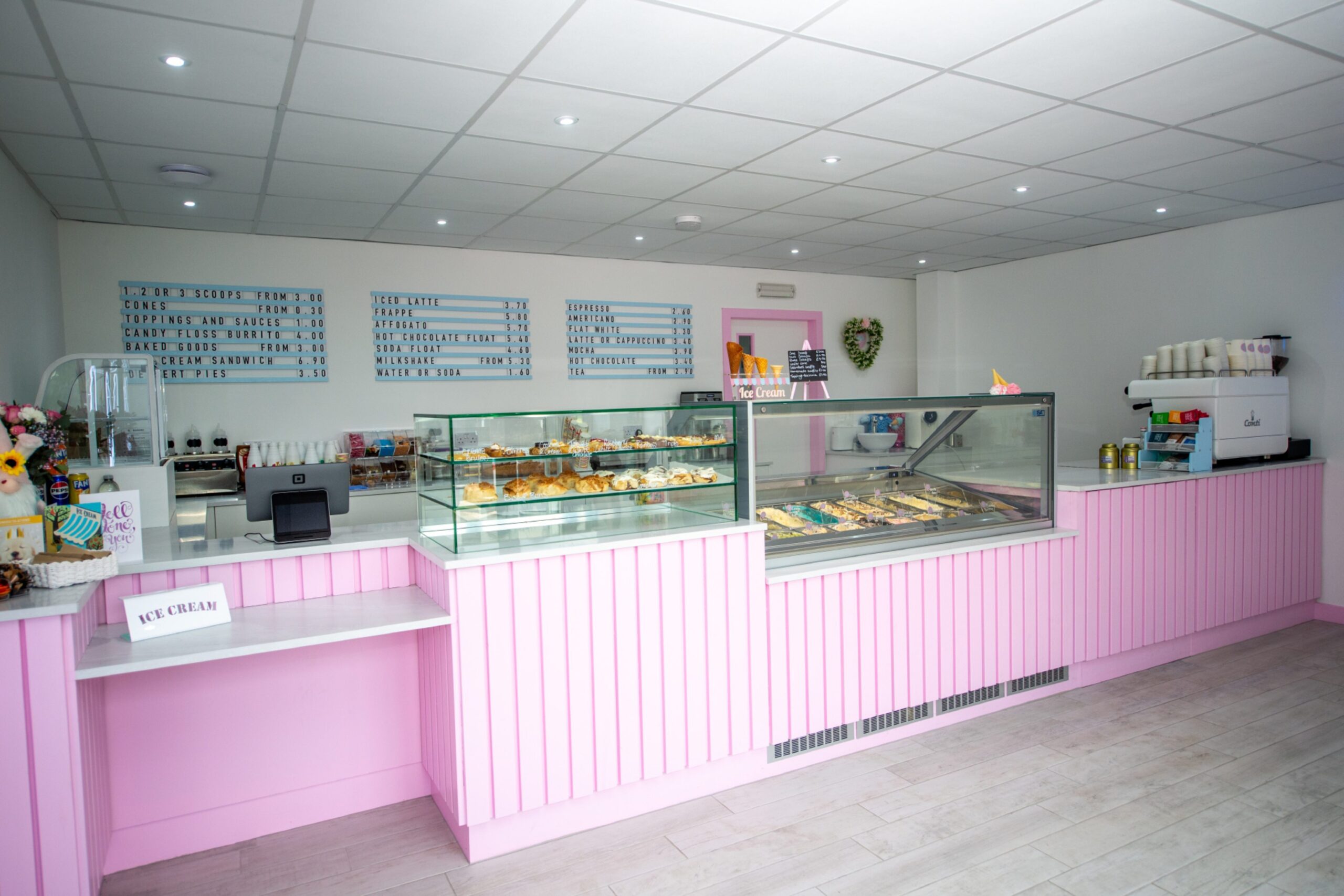 Inside the new Portlethen ice cream parlour.