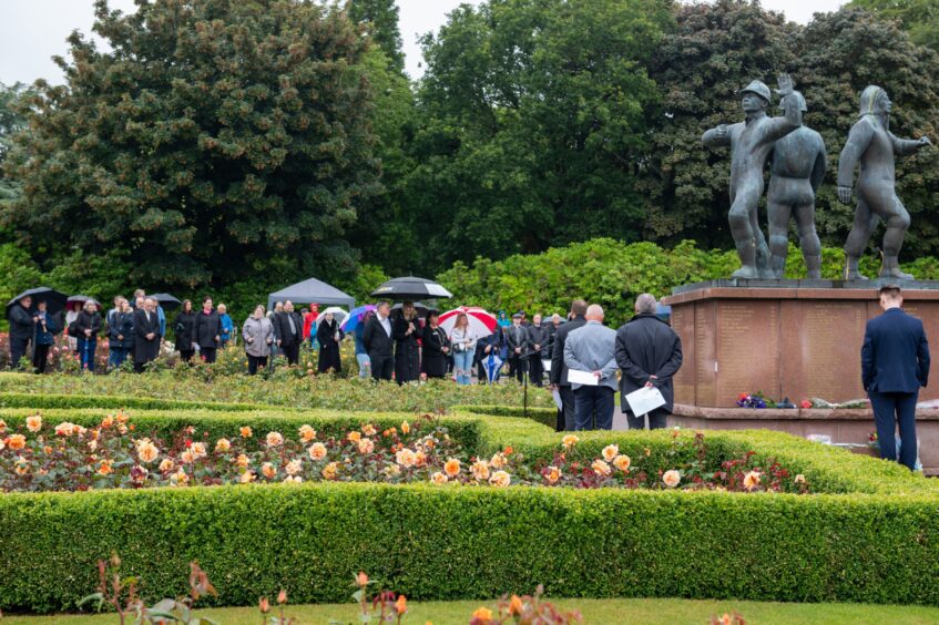 The Piper Alpha 36th anniversary memorial service at the North Sea Memorial Gardens in Hazlehead Park 