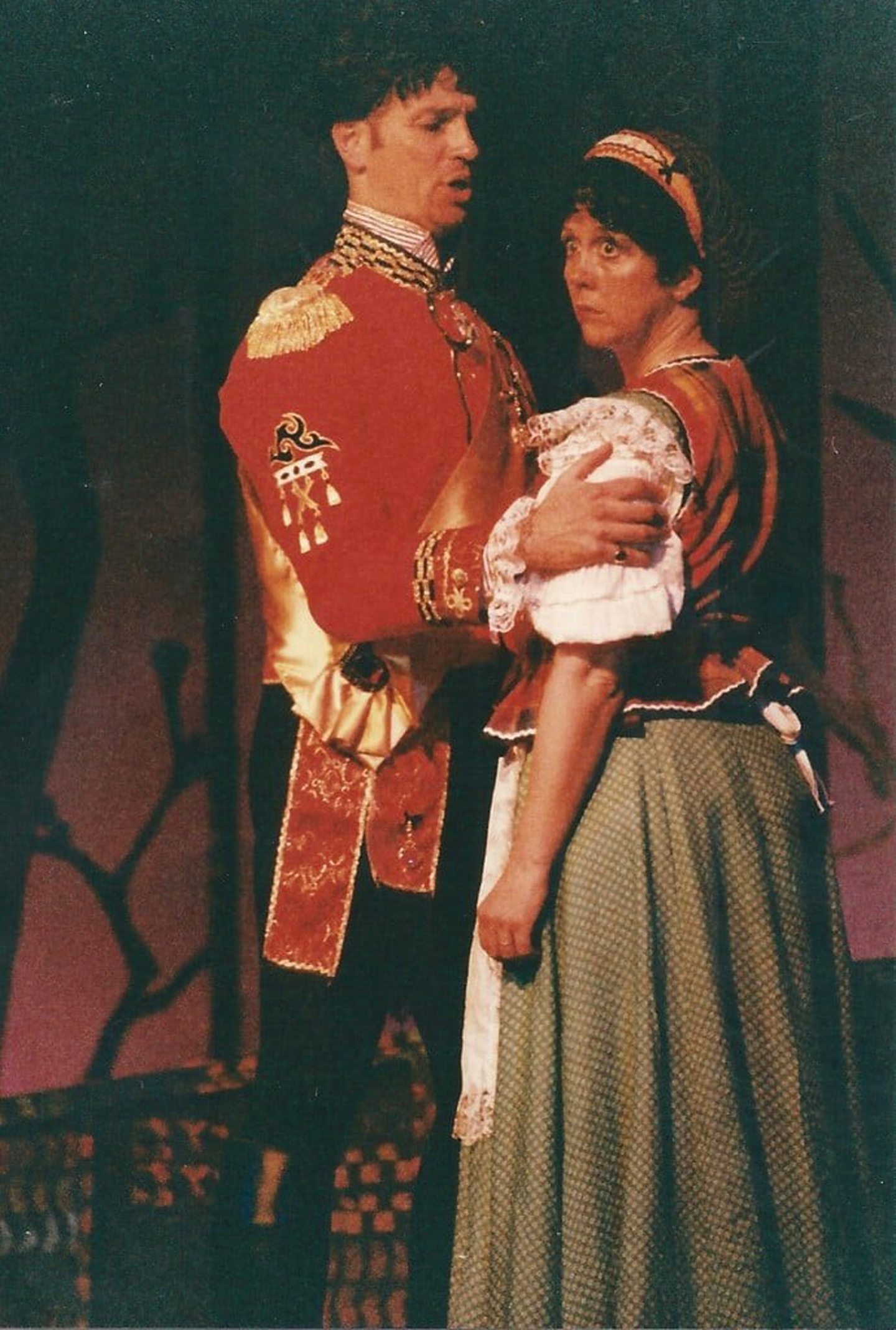 Liz as the Baker’s Wife in Into The Woods with Charlie Fraser playing the prince.