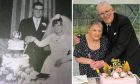 Christine and John Matheson pictured cutting the cake on their wedding day and 60 years on to mark their Diamond wedding anniversary.