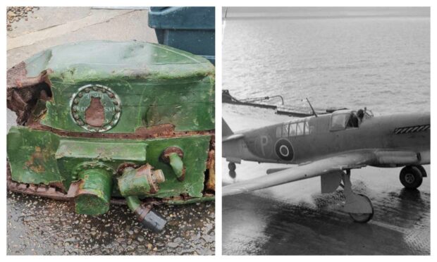 remains of Fairey Firefly aircraft. 