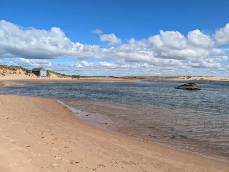 The fishing hut and boat wreck at Newburgh beach. Image: Gayle Ritchie.