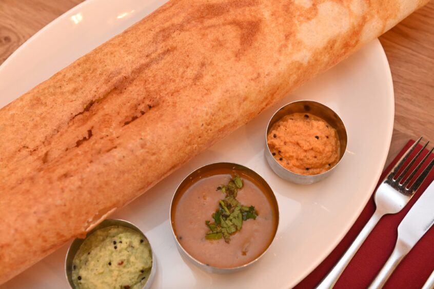 Masala Dosa at Travancore Indian restaurant in Aberdeen. 