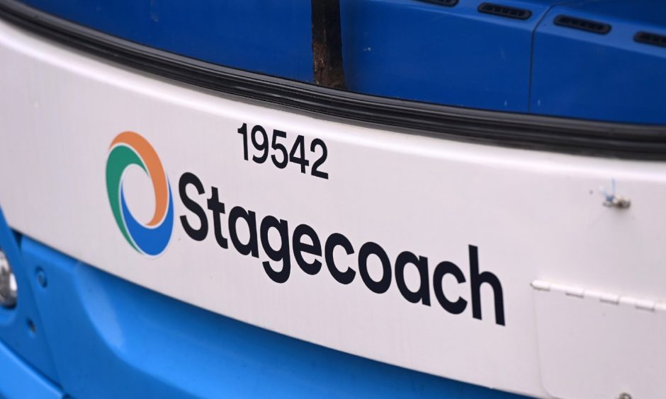 Stagecoach logo on bus. 