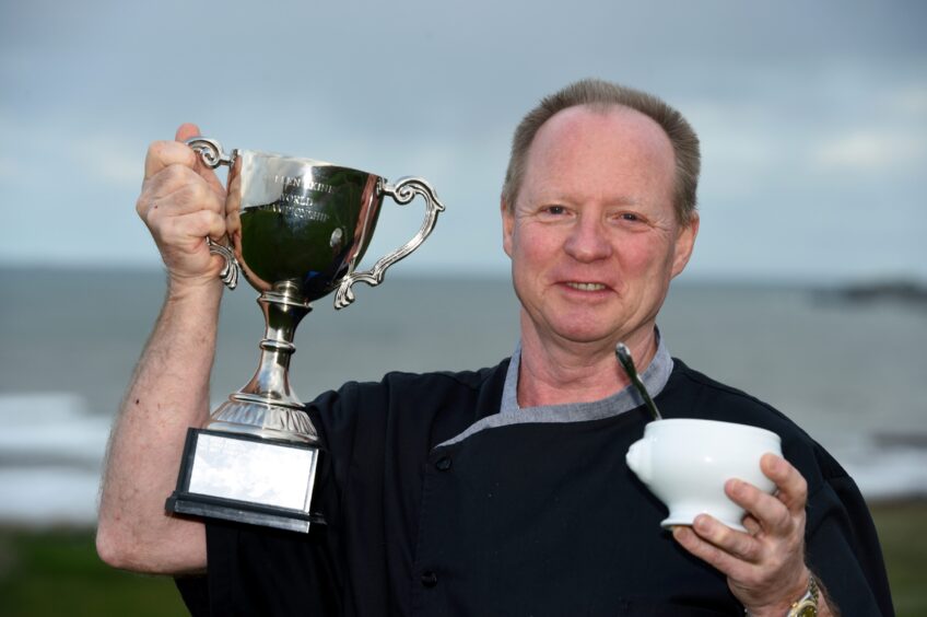 Ian Watson with his Cullen Skink World Championship trophy in 2015.