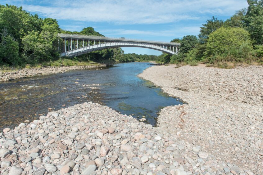 A low point for the River Findhorn in Moray. 