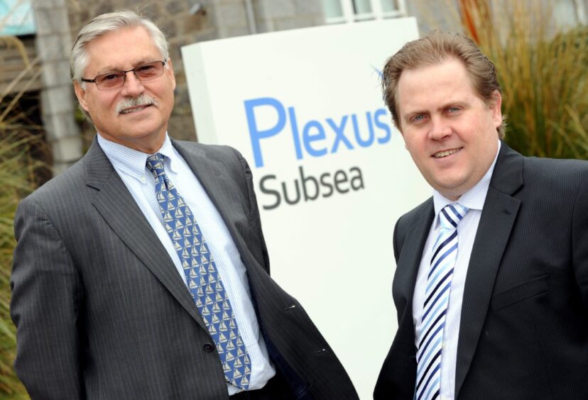 New chief executive Craig Hendrie, right, and company founder Ben Van Bilderbeek at Plexus' offices in Aberdeen in 2012. 