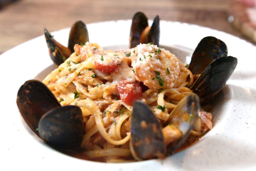 Linguine al frutti di mare at Kaina Italiam Kitchen. 