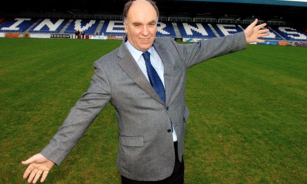 In January 2005, former Inverness CT chairman David Sutherland, whose firm Tulloch help build two stands, is seen here at the revamped Caledonian Stadium ahead of the club's return home in their debut SPL season, the first half of which was played at Pittodrie. Image: Sandy McCook/DC Thomson.