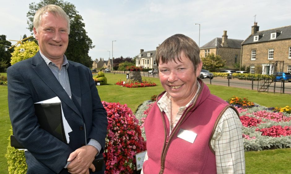 Britain in Bloom judges Nick Jones and Geraldine King in Grant Park. 