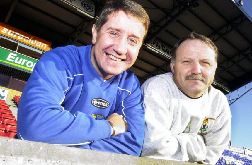 John Robertson and Donald Park, the management team which led Caley Thistle into the SPL in 2003-2004.