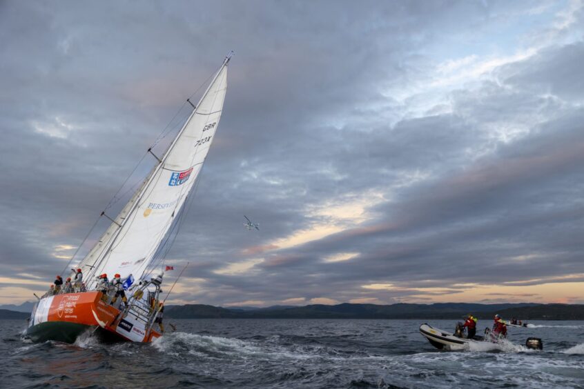 The Perseverance yacht sails towards Oban in Firth of Lorne