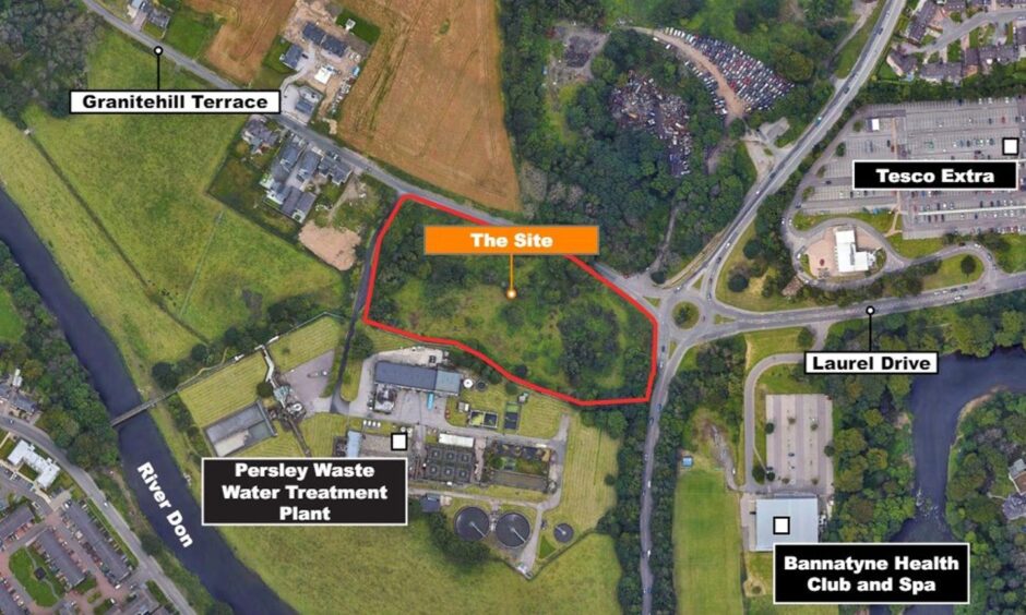 The location of the second proposed battery storage facility in Danestone.