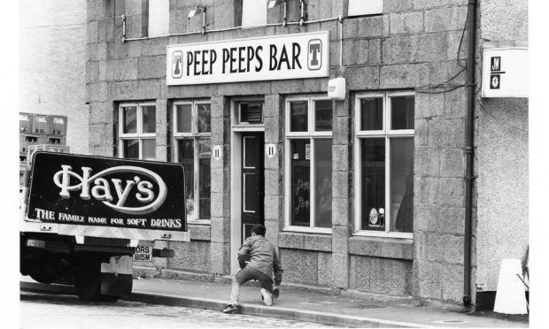 1987: The notorious Peep Peeps Bar as it looked in the late 1980s. Image: DC Thomson
