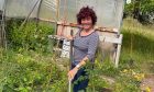Ruby Wax gardening at the Findhorn Foundation