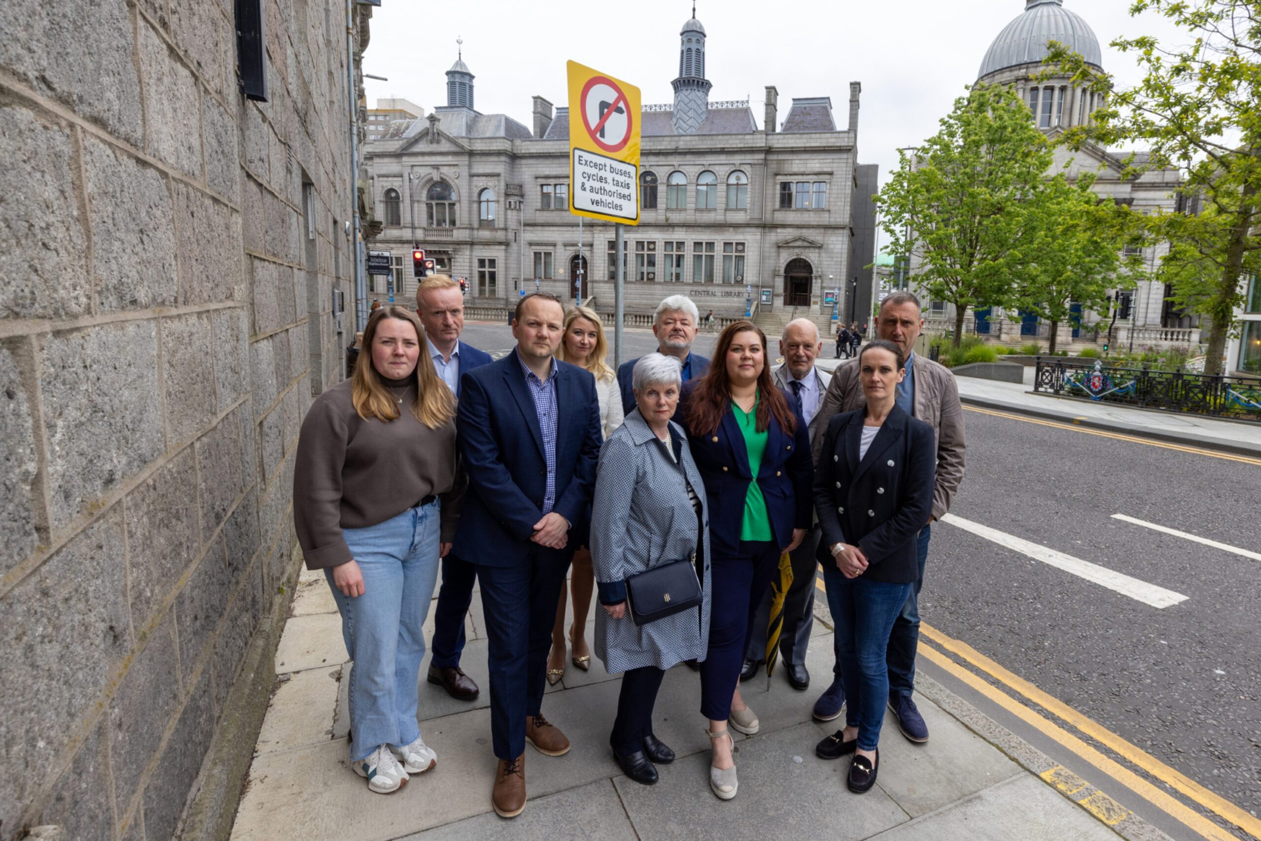 Chamber chief executive Russell Borthwick, rear right, at the launch of the Common Sense Compromise. Also pictured is Emily McDonald, Adrian Watson, P&J editor Craig Walker, Dominique Dawson, Mary Martin, Robert Keane, Victoria Mutch, John Michie and Rosemary Michie. Image: Scott Baxter / DC Thomson