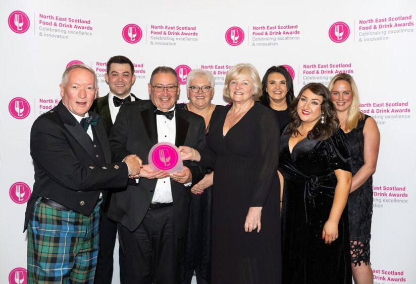 SeaFest Peterhead committee members, with a representative of sponsor NorthLink Ferries, at the North East Scotland Food and Drink Awards. 