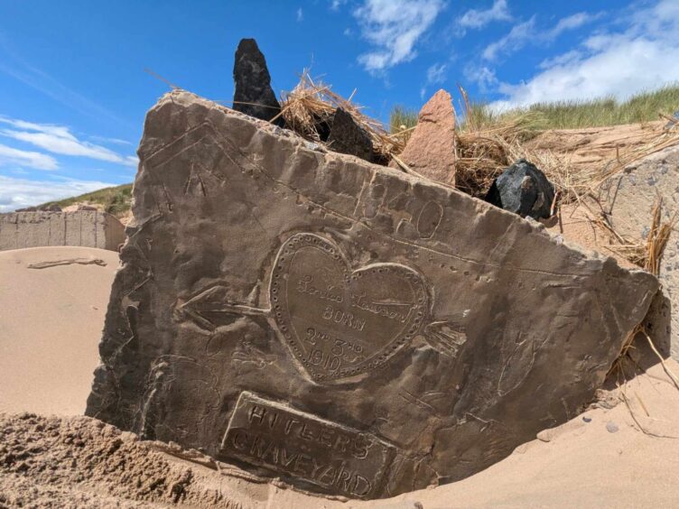 The tank trap known as 'Hitler's Graveyard' on Newburgh beach. Image: Gayle Ritchie