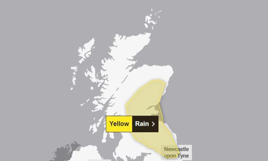 Map showing weather warning area