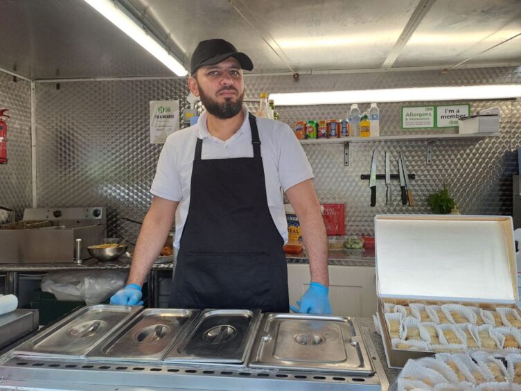 Owner Yaman Sarsar at The Falafel Shop.