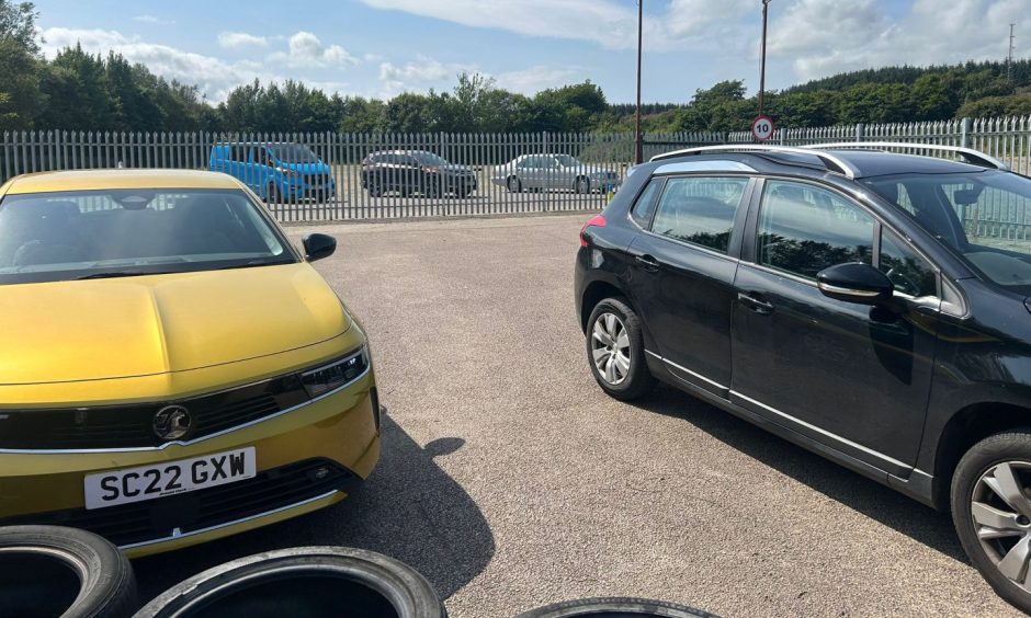 The car park was not exactly full to the brim, but David hopes his new promotion can bring travellers to his car park. Image: Isaac Buchan/ DC Thomson