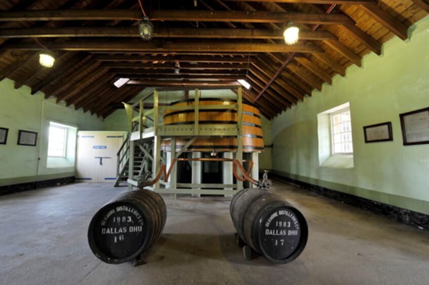 Original equipment still at the Moray distillery.