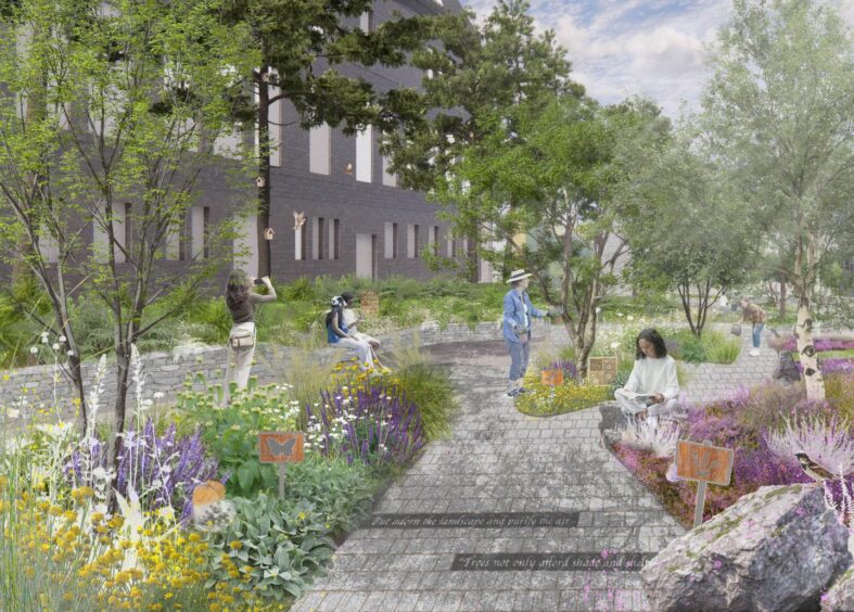 Plans for a sensory garden as part of the Queen Street urban park. Image: Aberdeen City Council/Optimised Environments (Open)