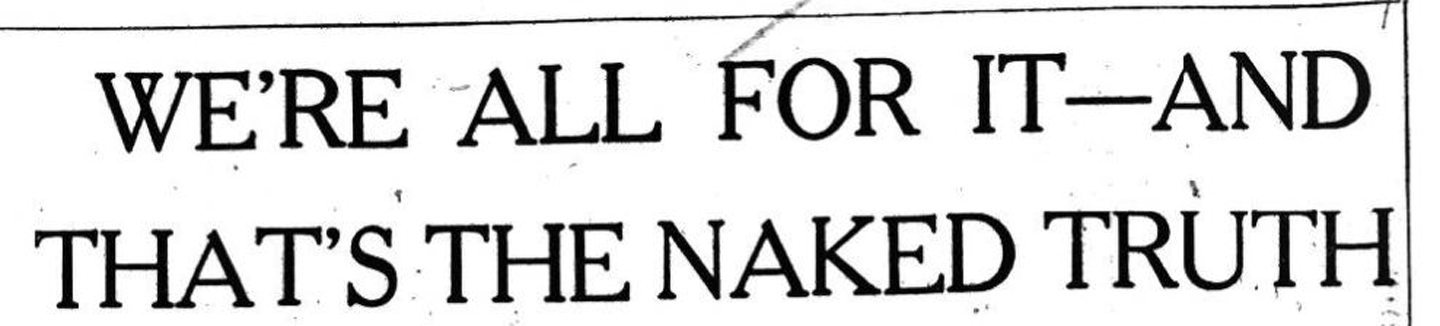 An Evening Express headline from 1973 about the prospect of a naturist beach in Aberdeen. 