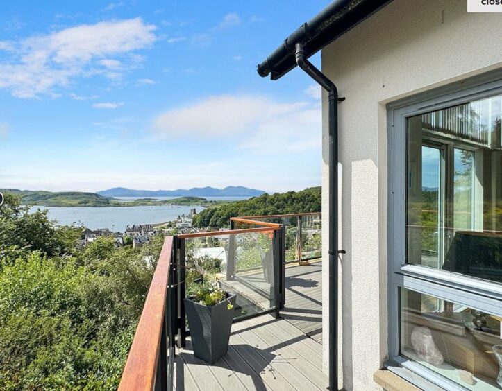 Balcony of the home for sale in Oban.