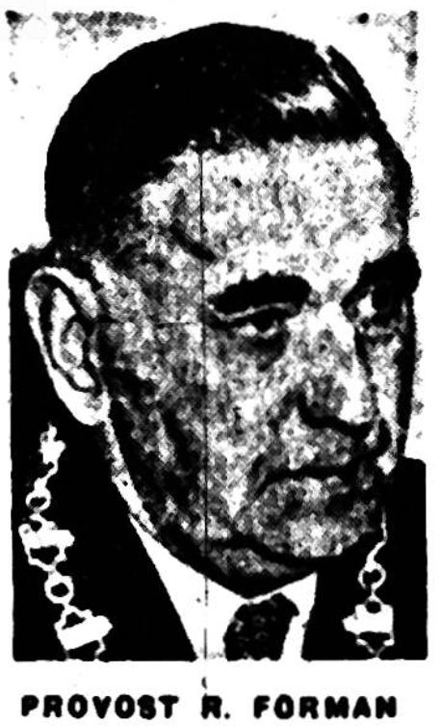 A photo of Provost Robert Forman from the paper